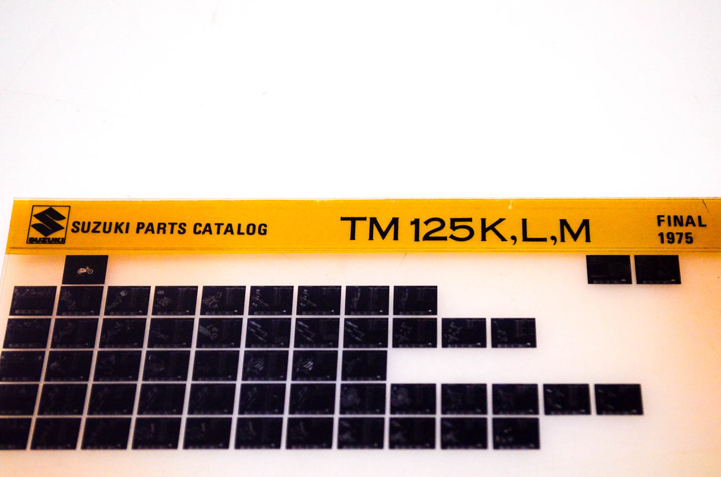 OEM 1975 Suzuki Parts Catalog TM 125K,L,M Final Edition Microfiche