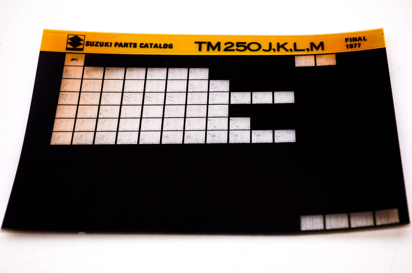 OEM Suzuki TM250J,K,L,M 1977 Suzuki Parts Catalog TM250J,K,L,M Final Edition Microfiche