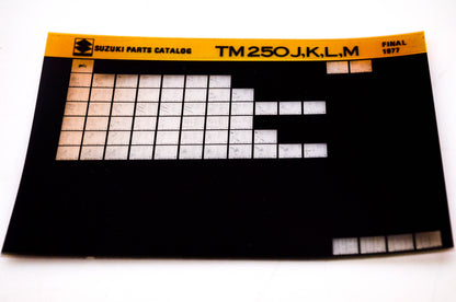OEM Suzuki TM250J,K,L,M 1977 Suzuki Parts Catalog TM250J,K,L,M Final Edition Microfiche