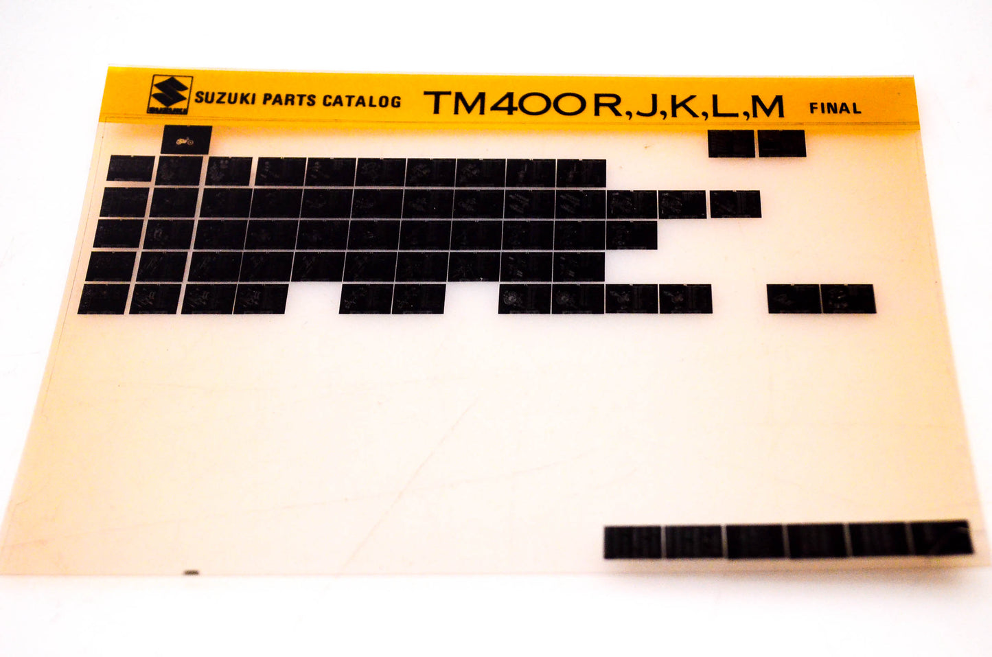 OEM Suzuki TM400R,J,K,L,M Suzuki Parts Catalog TM400R,J,K,L,M Final Edition Microfiche