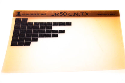 OEM Suzuki JR50 C,N,T,X 1981/February Suzuki Parts Catalog JR50 C,N,T,X Microfiche