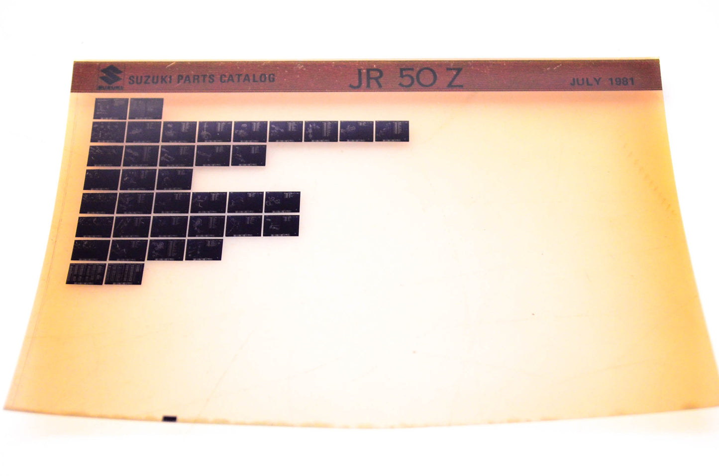 OEM Suzuki JR 50 Z 1981/July Suzuki Parts Catalog JR 50 Z Microfiche