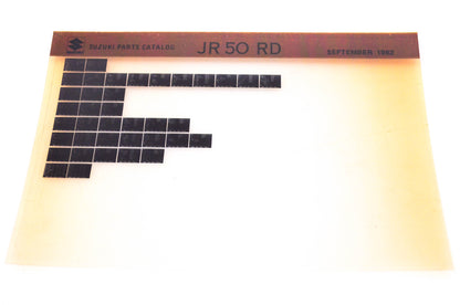 OEM Suzuki JR 50 RD 1982/September Suzuki Parts Catalog JR 50 RD Microfiche