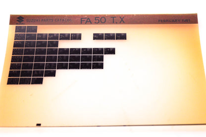 OEM Suzuki FA 50 T,X 1981/February Suzuki Parts Catalog FA 50 T,X Microfiche