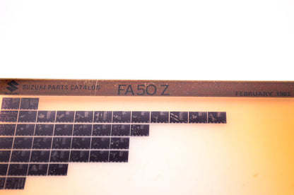 OEM Suzuki FA50Z 1982/February Suzuki Parts Catalog FA50Z Microfiche