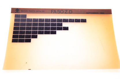 OEM Suzuki FA50Z,D 1982/September Suzuki Parts Catalog FA50Z,D Microfiche