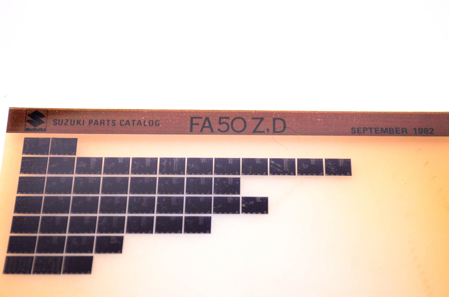 OEM Suzuki FA50Z,D 1982/September Suzuki Parts Catalog FA50Z,D Microfiche