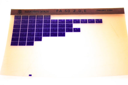 OEM Suzuki FA 50 Z,D,E 1984/January Suzuki Parts Catalog FA 50 Z,D,E Microfiche