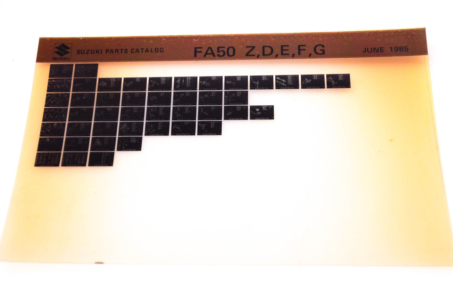 OEM Suzuki FA50 Z,D,E,F,G 1985/June Suzuki Parts Catalog FA50 Z,D,E,F,G Microfiche