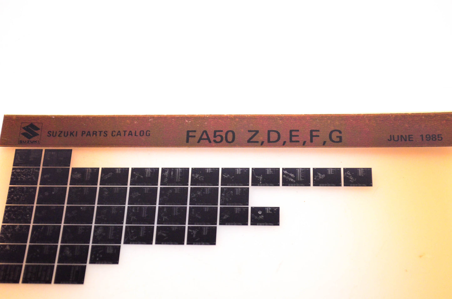 OEM Suzuki FA50 Z,D,E,F,G 1985/June Suzuki Parts Catalog FA50 Z,D,E,F,G Microfiche