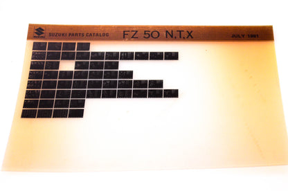 OEM Suzuki FZ 50 N,T,X 1981/July Suzuki Parts Catalog FZ 50 N,T,X Microfiche