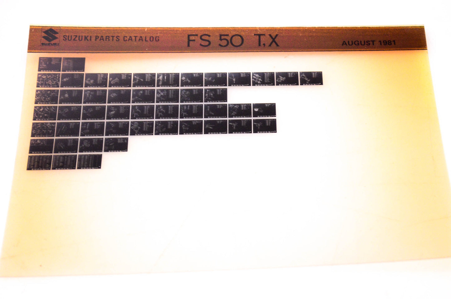 OEM Suzuki FS 50 T,X 1981/August Suzuki Parts Catalog FS 50 T,X Microfiche