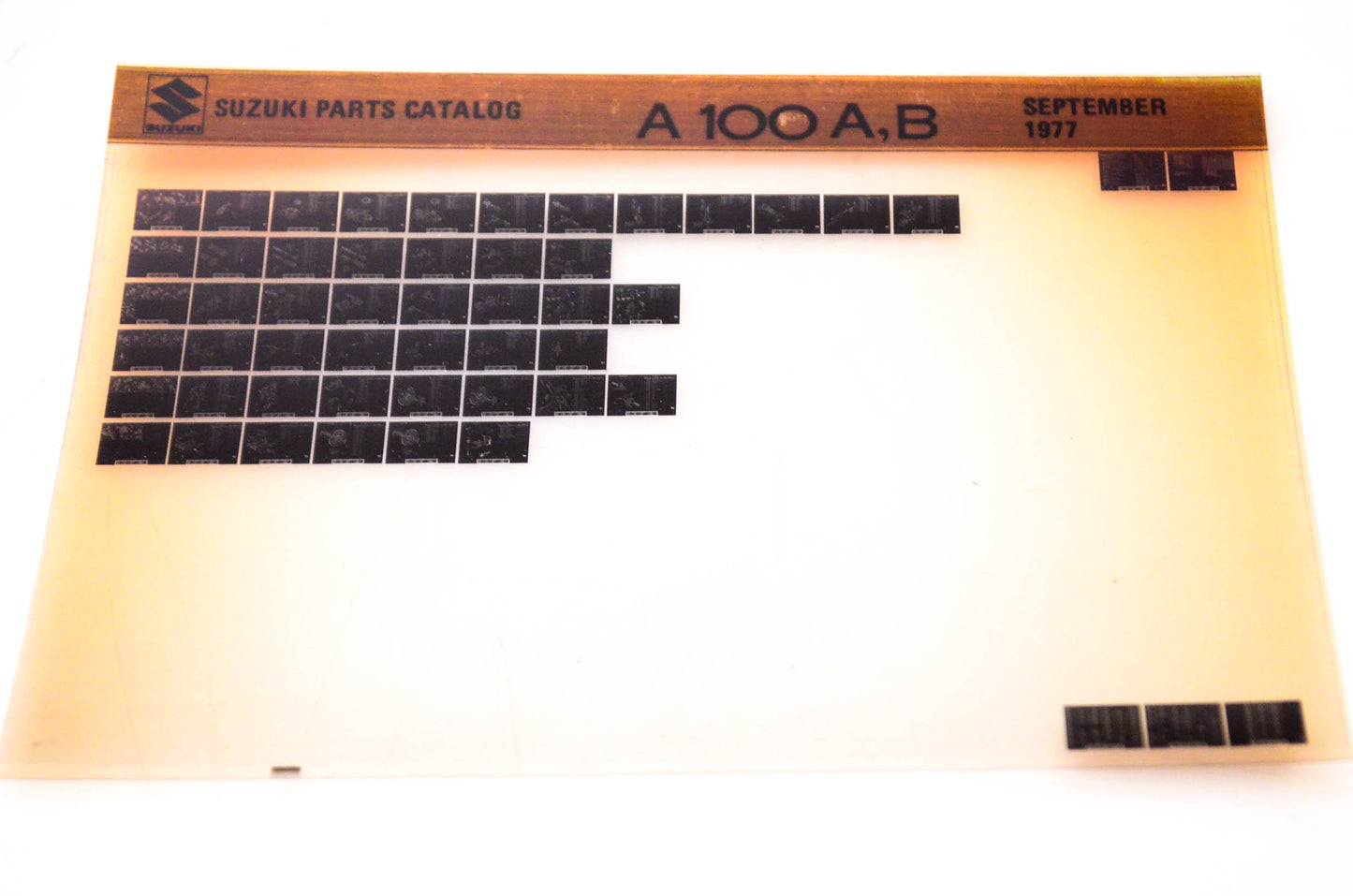 OEM Suzuki A 100A,B 1977/September Suzuki Parts Catalog A 100A,B Microfiche