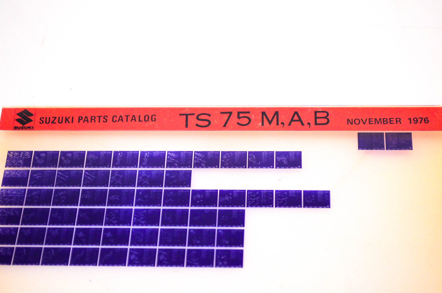 OEM Suzuki TS 75 M,A,B 1976/November Suzuki Parts Catalog TS 75 M,A,B Microfiche