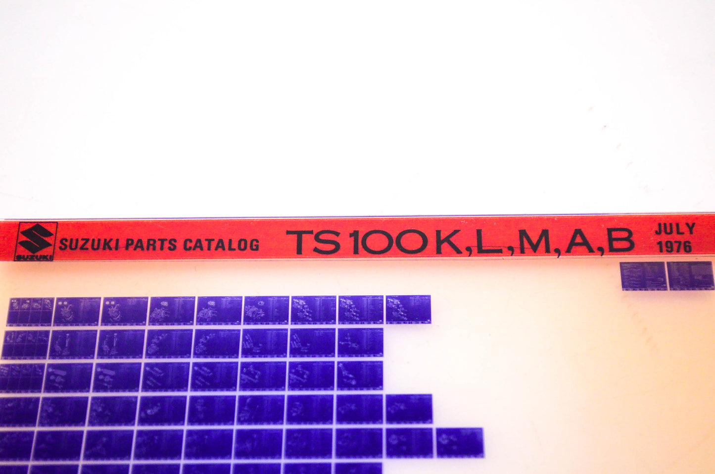 OEM Suzuki TS100K,L,M,A,B 1976/July Suzuki Parts Catalog TS100K,L,M,A,B Microfiche