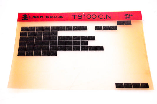 OEM Suzuki TS100C,N 1980/April Suzuki Parts Catalog TS100C,N Microfiche