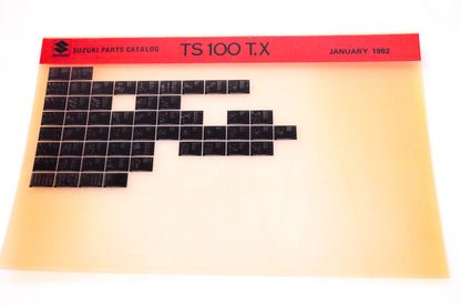 OEM Suzuki TS100T,X 1982/January Suzuki Parts Catalog TS100T,X Microfiche