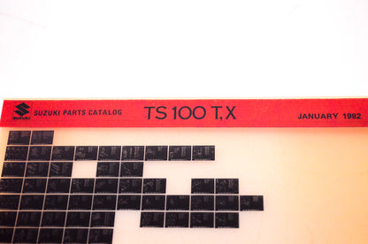 OEM Suzuki TS100T,X 1982/January Suzuki Parts Catalog TS100T,X Microfiche