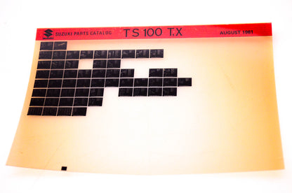 OEM Suzuki TS 100 T,X 1981/August Suzuki Parts Catalog TS 100 T,X Microfiche