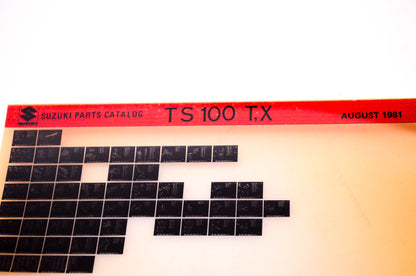 OEM Suzuki TS 100 T,X 1981/August Suzuki Parts Catalog TS 100 T,X Microfiche