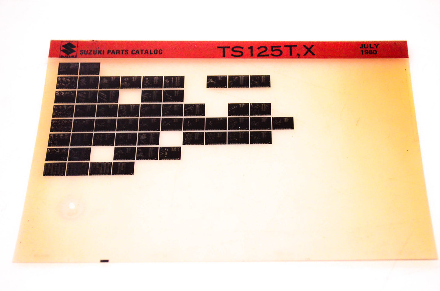 OEM Suzuki TS125T,X 1980/July Suzuki Parts Catalog TS125T,X Microfiche