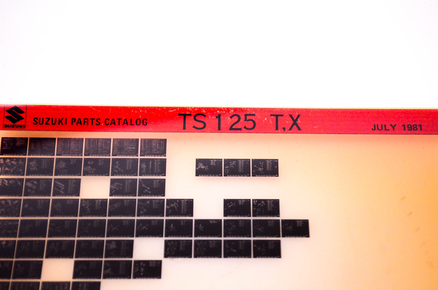 OEM Suzuki TS 125 T,X 1981/July Suzuki Parts Catalog TS 125 T,X Microfiche