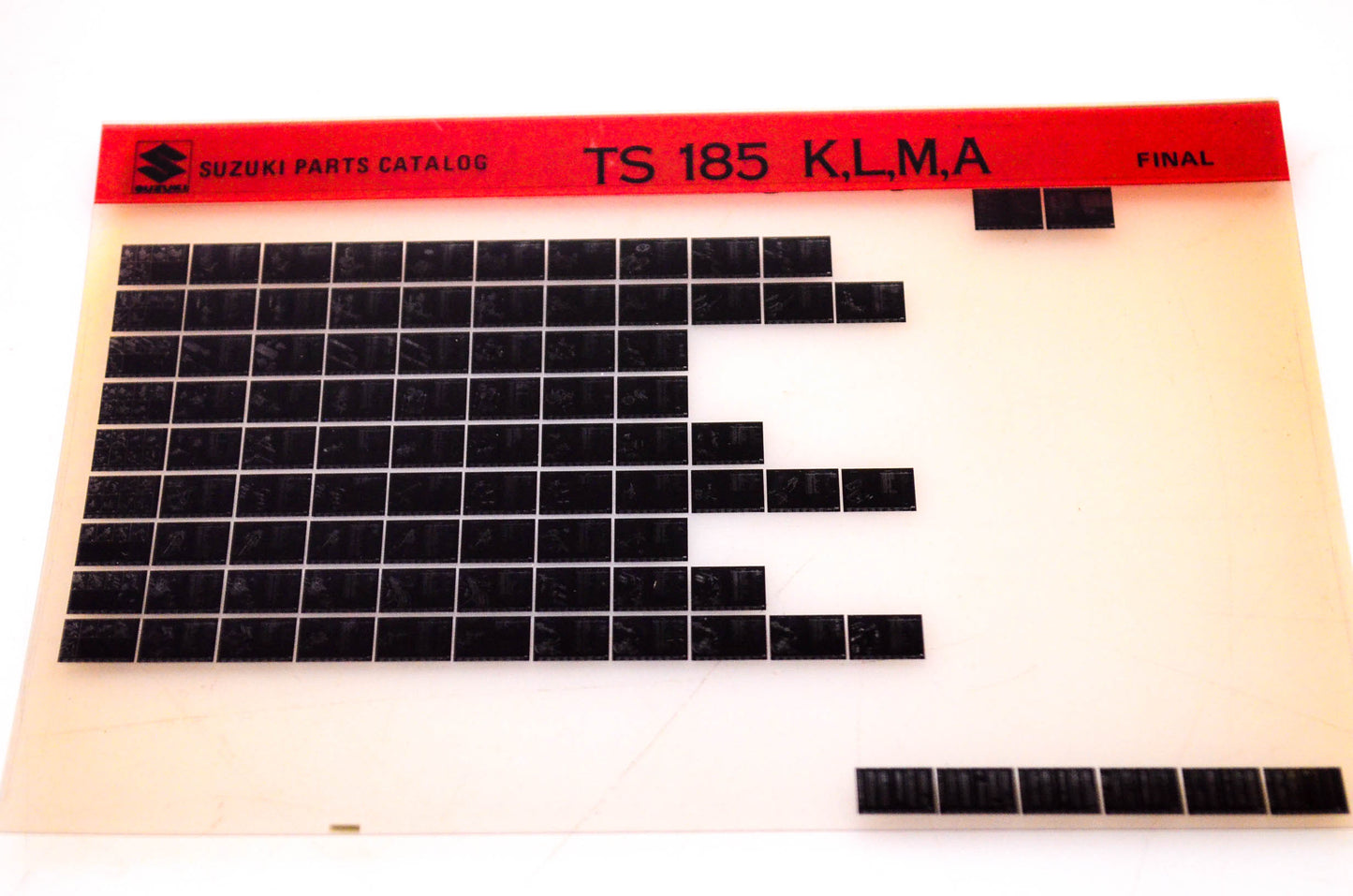 OEM Suzuki TS 185 K,L,M,A Suzuki Parts Catalog TS 185 K,L,M,A Final Edition Microfiche