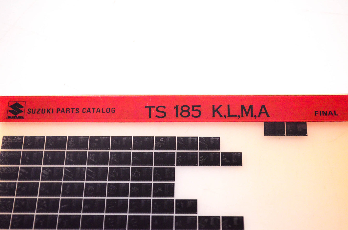 OEM Suzuki TS 185 K,L,M,A Suzuki Parts Catalog TS 185 K,L,M,A Final Edition Microfiche