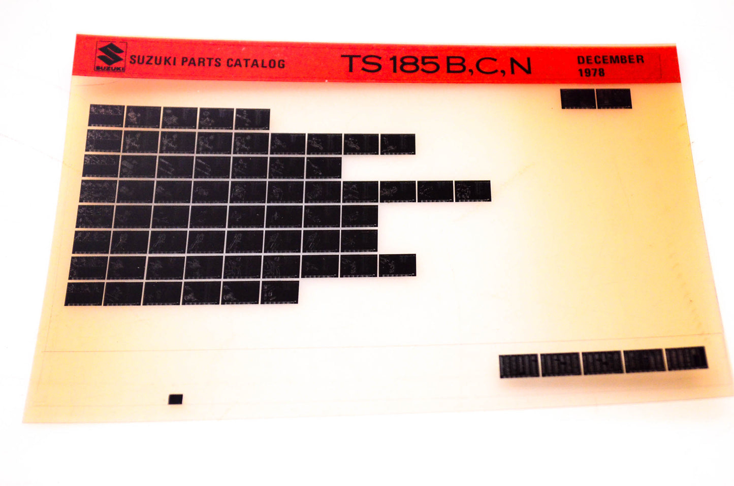 OEM Suzuki TS185B,C,N 1978/December Suzuki Parts Catalog TS185B,C,N Microfiche