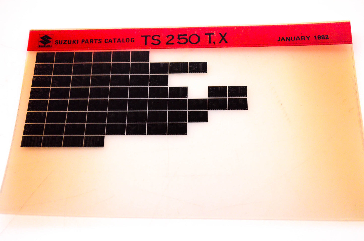 OEM Suzuki TS 250 T,X 1982/January Suzuki Parts Catalog TS 250 T,X Microfiche