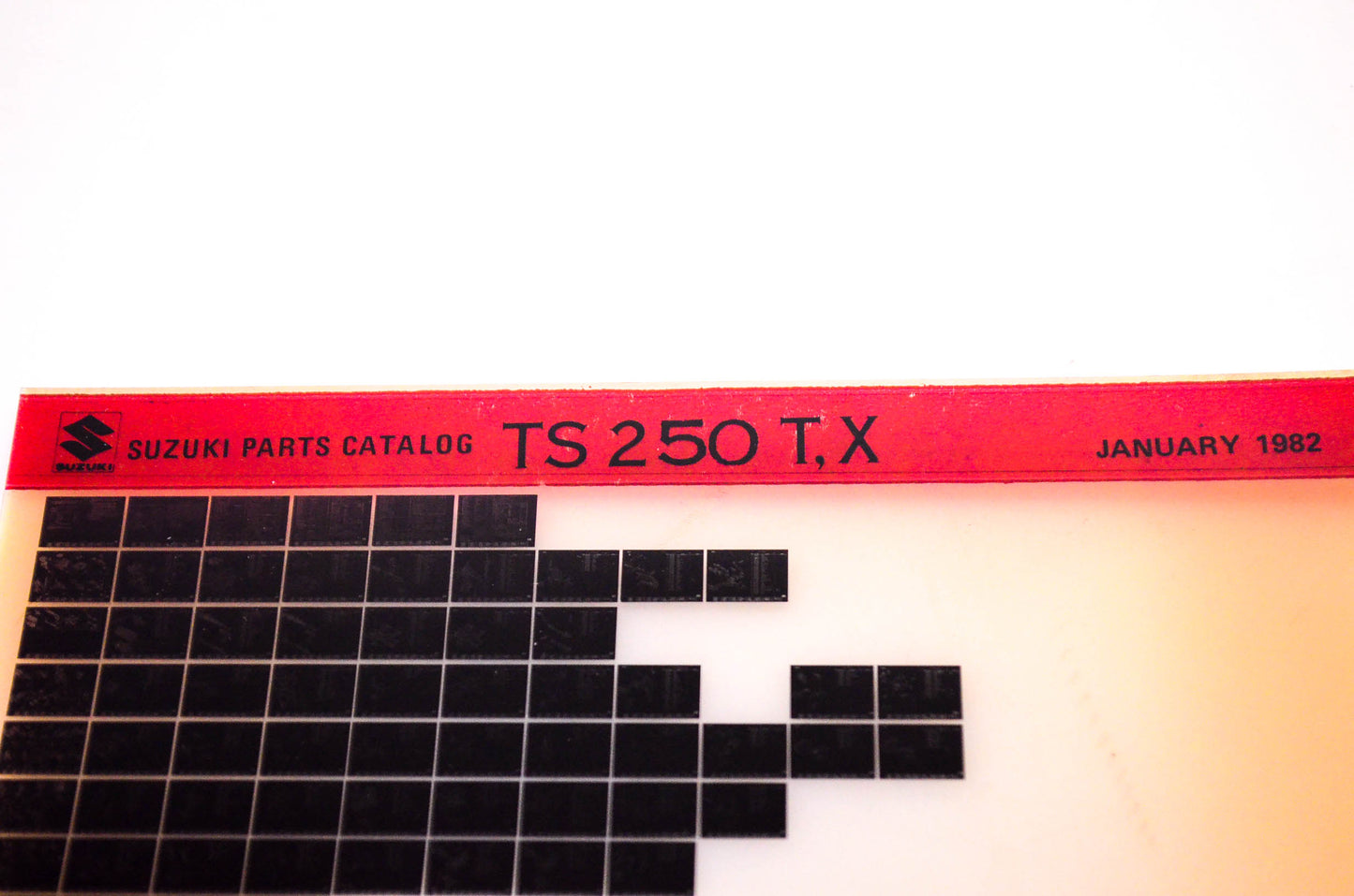 OEM Suzuki TS 250 T,X 1982/January Suzuki Parts Catalog TS 250 T,X Microfiche