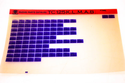 OEM Suzuki Parts Catalog TC125K,L,M,A,B Final Edition Microfiche