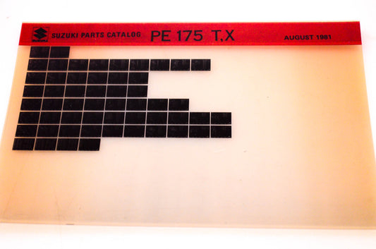 OEM Suzuki PE 175 T,X 1981/August Suzuki Parts Catalog PE 175 T,X Microfiche