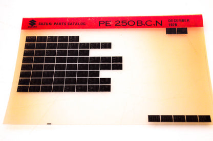 OEM Suzuki PE 250B,C,N 1978/December Suzuki Parts Catalog PE 250B,C,N Microfiche