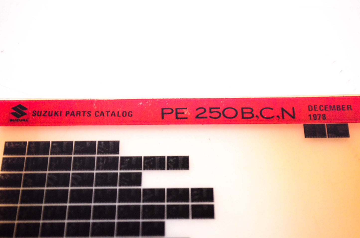 OEM Suzuki PE 250B,C,N 1978/December Suzuki Parts Catalog PE 250B,C,N Microfiche