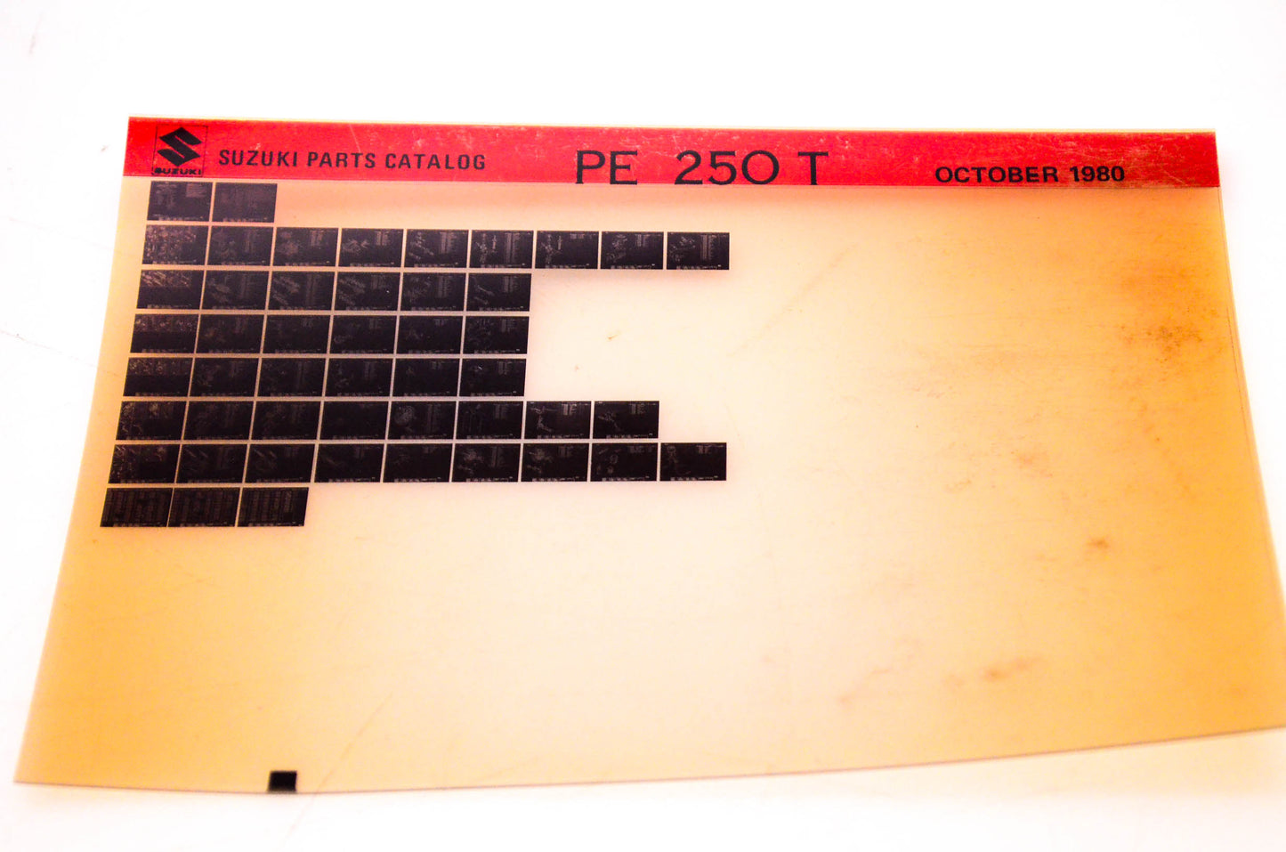 OEM Suzuki PE 250 T 1980/October Suzuki Parts Catalog PE 250 T Microfiche