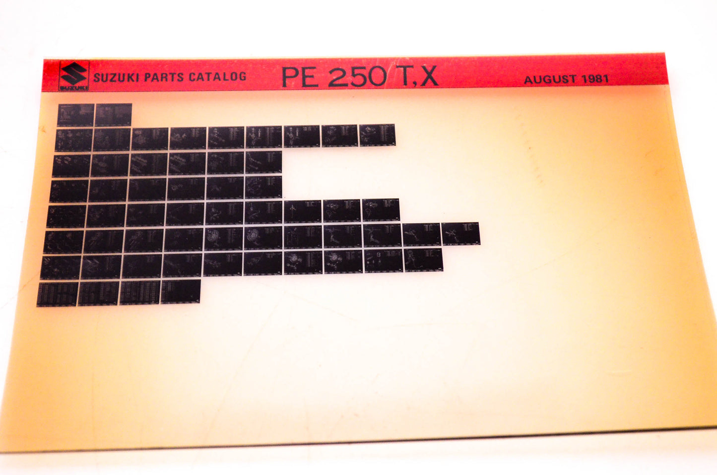 OEM Suzuki PE250 T,X 1981/August Suzuki Parts Catalog PE250 T,X Microfiche