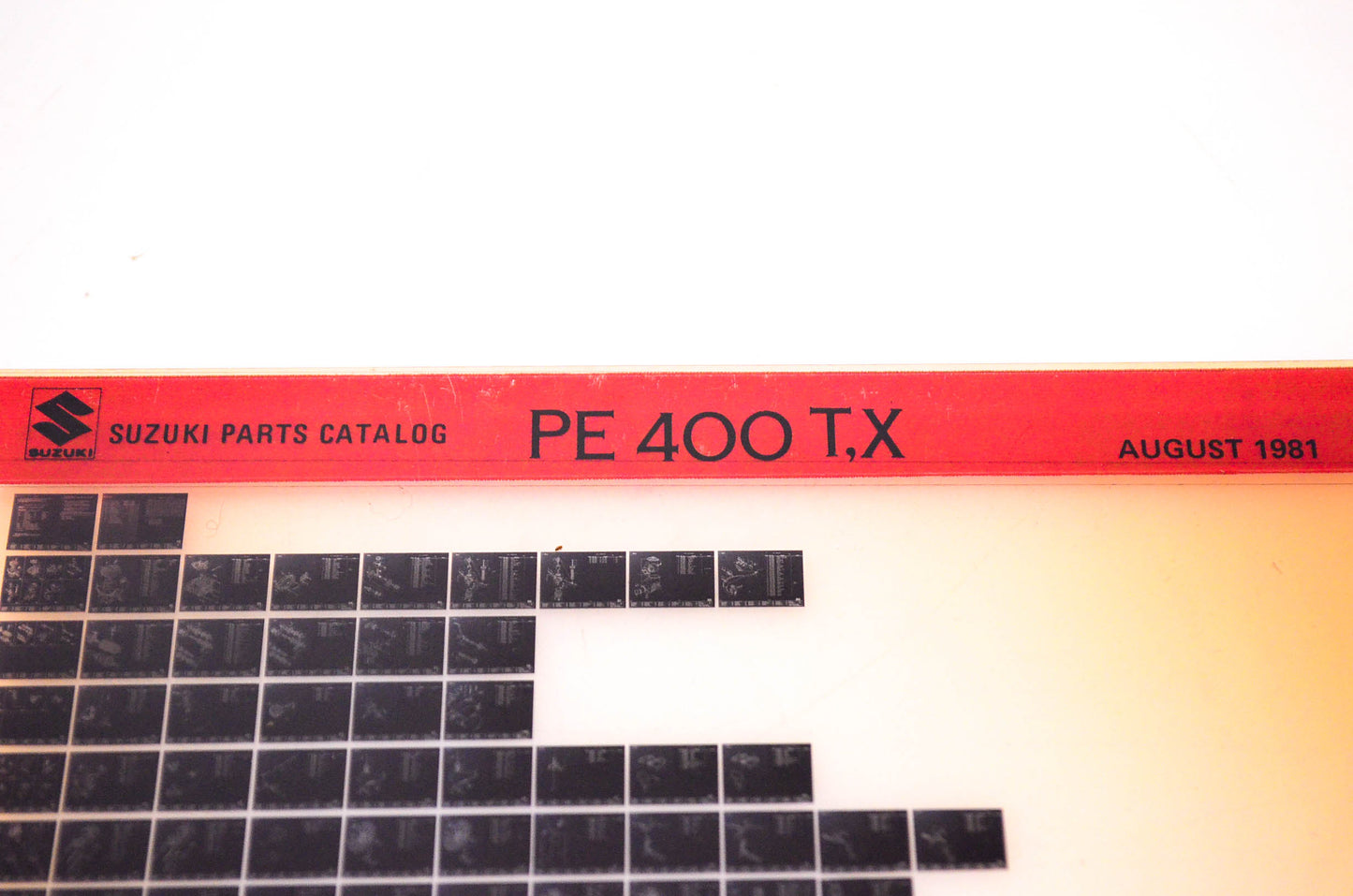 OEM Suzuki PE 400 T,X 1981/August Suzuki Parts Catalog PE 400 T,X Microfiche