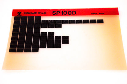 OEM Suzuki SP100D 1983/April Suzuki Parts Catalog SP100D Microfiche