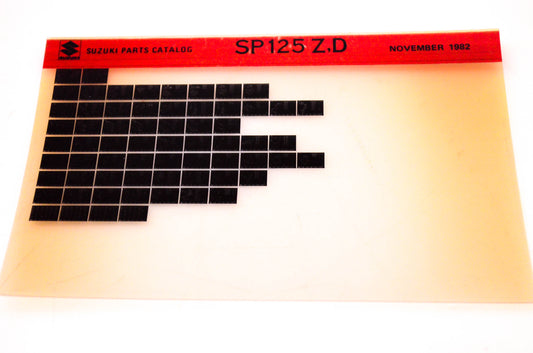 OEM Suzuki SP125 Z,D 1982/November Suzuki Parts Catalog SP125 Z,D Microfiche