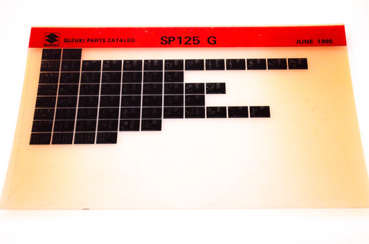 OEM Suzuki SP125 G 1985/June Suzuki Parts Catalog SP125 G Microfiche