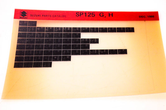 OEM Suzuki SP125 G,H 1986/December Suzuki Parts Catalog SP125 G,H Microfiche