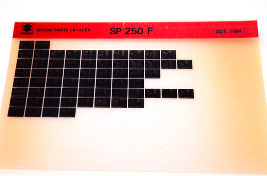 OEM Suzuki SP 250 F 1984/October Suzuki Parts Catalog SP 250 F Microfiche