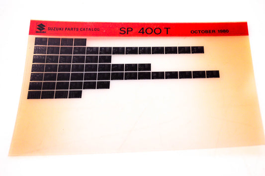 OEM Suzuki SP 400 T 1980/October Suzuki Parts Catalog SP 400 T Microfiche