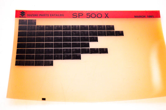 OEM Suzuki SP 500 X 1981/March Suzuki Parts Catalog SP 500 X Microfiche
