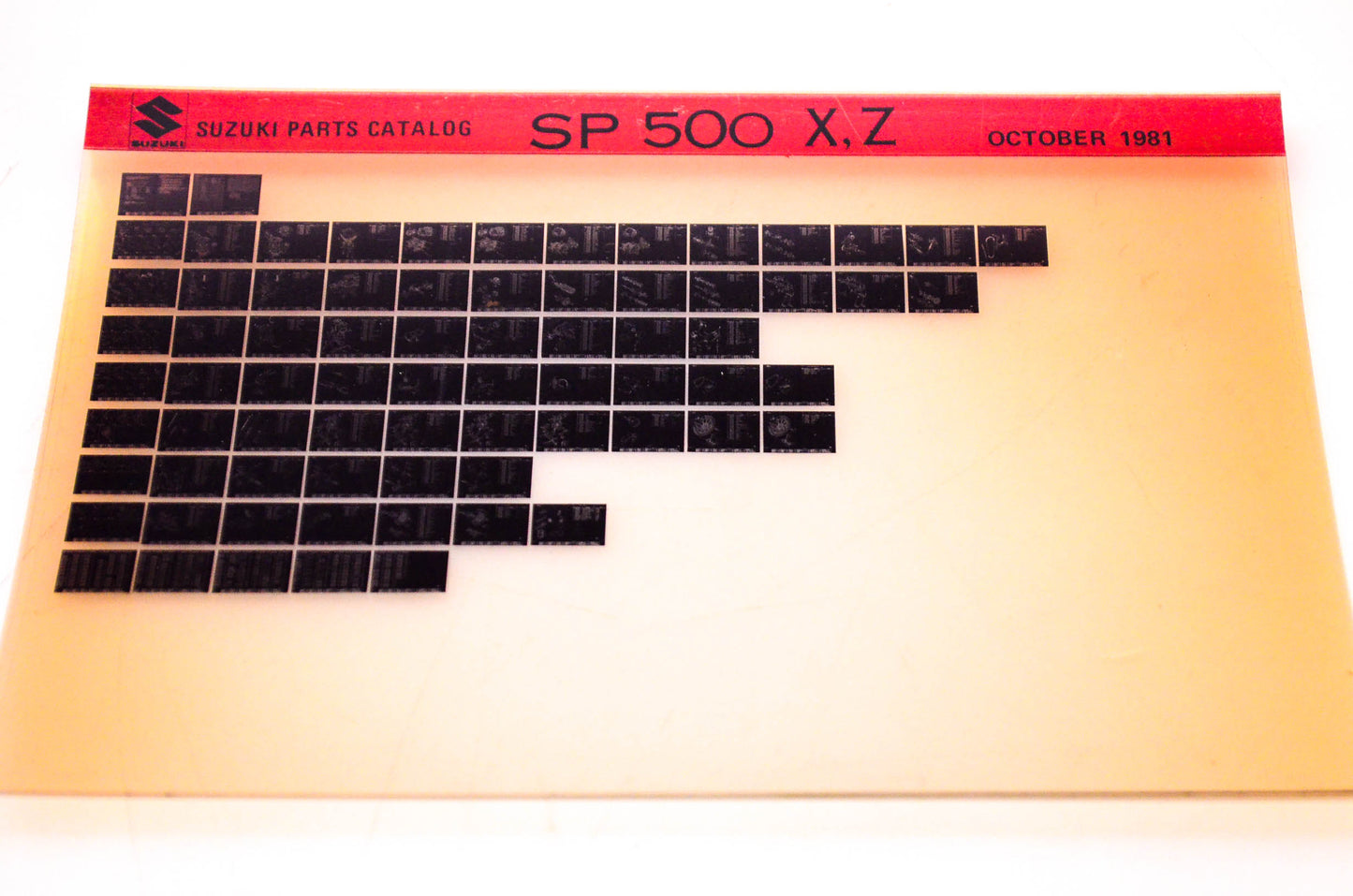 OEM Suzuki SP 500 X,Z 1981/October Suzuki Parts Catalog SP 500 X,Z Microfiche