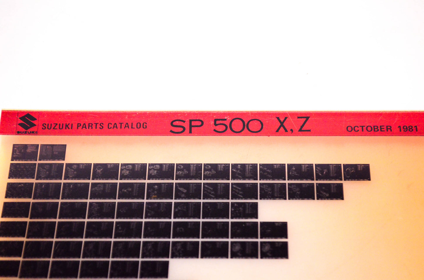OEM Suzuki SP 500 X,Z 1981/October Suzuki Parts Catalog SP 500 X,Z Microfiche