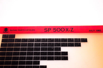 OEM Suzuki SP 500X,Z 1982/July Suzuki Parts Catalog SP 500X,Z Microfiche