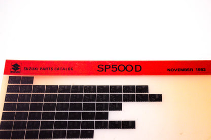 OEM Suzuki SP500D 1982/November Suzuki Parts Catalog SP500D Microfiche