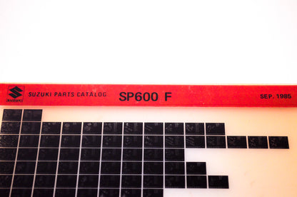 OEM Suzuki SP600 F 1985/September Suzuki Parts Catalog SP600 F Microfiche